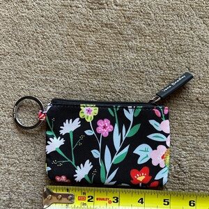 Vera Bradley Black Floral Keyring Pouch